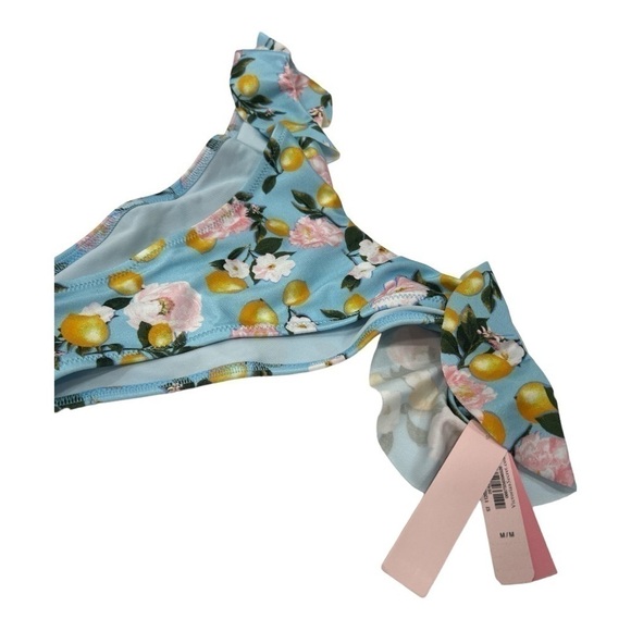 Victoria Secret Swim Ruffle Brazilian Bikini Set In Blue Lemon size 34 C/ M new - Picture 9 of 10